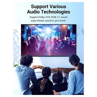 Кабель мультимедийный Optical Toslink 1.0m gray Vention (BAVHF) фото №7