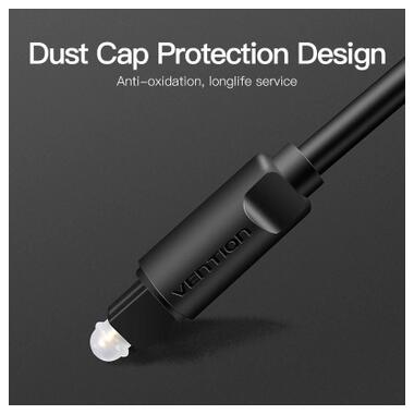 Кабель мультимедийный Optical Toslink 1.5m black Vention (BAEBG) фото №6