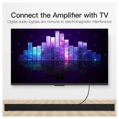 Кабель мультимедийный Optical Toslink 1.5m black Vention (BAEBG) фото №8