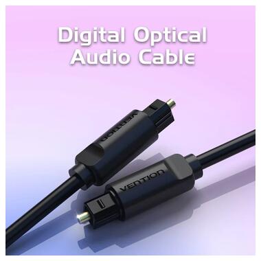 Кабель мультимедийный Optical Toslink 2.0m black Vention (BAEBH) фото №9
