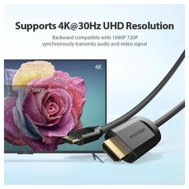 Кабель мультимедийный USB-C to HDMI M 1.5m black Vention (CGUBG) фото №5