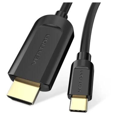 Кабель мультимедийный USB-C to HDMI M 1.5m black Vention (CGUBG) фото №1
