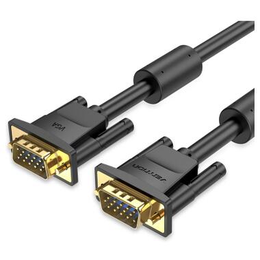 Кабель мультимедийный VGA M to VGA M 10.0m black Vention (DAEBL) фото №1