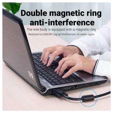 Кабель мультимедийный VGA M to VGA M 10.0m black Vention (DAEBL) фото №7