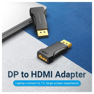 Переходник DisplayPort M to HDMI F black Vention (HBOB0) фото №2
