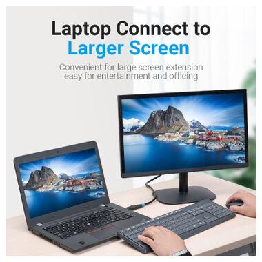 Переходник DisplayPort M to HDMI F black Vention (HBOB0) фото №3