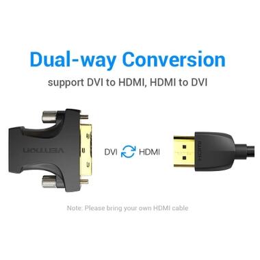 Переходник HDMI F to DVI M 24+1pin black Vention (AILB0) фото №2