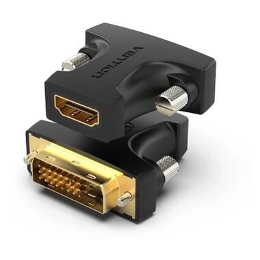 Переходник HDMI F to DVI M 24+1pin black Vention (AILB0) фото №1