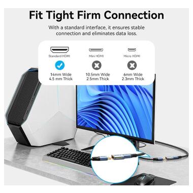 Переходник HDMI F to HDMI F 8K Aluminum black Vention (AIUH0) фото №4