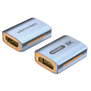 Переходник HDMI F to HDMI F 8K Aluminum black Vention (AIUH0) фото №1