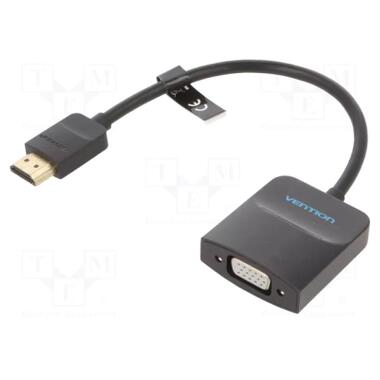 Переходник HDMI M to VGA F 0.15m black Vention (42154) фото №1
