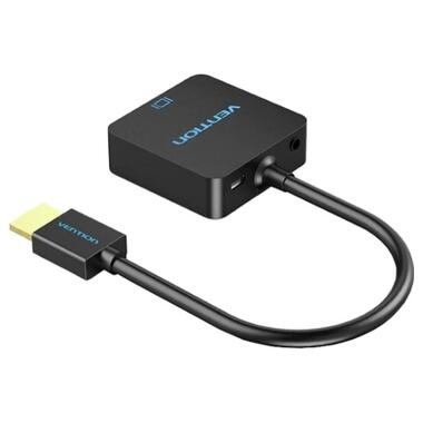 Переходник HDMI M to VGA F 1080P 60Hz 3,5mm Audio Micro USB (F) powered Vention (ACRBB) фото №2