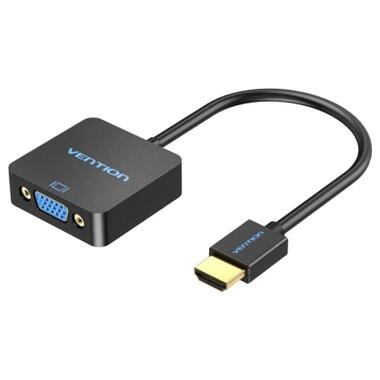 Переходник HDMI M to VGA F 1080P 60Hz 3,5mm Audio Micro USB (F) powered Vention (ACRBB) фото №1