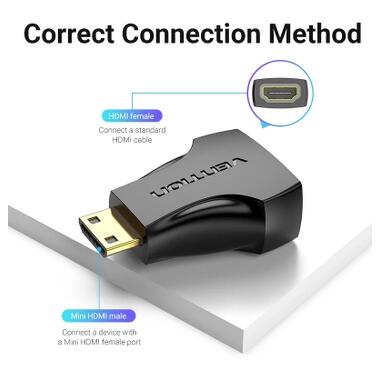 Переходник HDMI to Mini HDMI black Vention (AISB0) фото №3