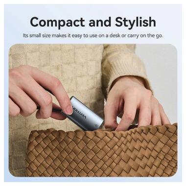 Переходник USB-C + USB A to RJ45 Ethernet 1000Mbps 0.15m aluminum gray Vention (CFQHB) фото №8