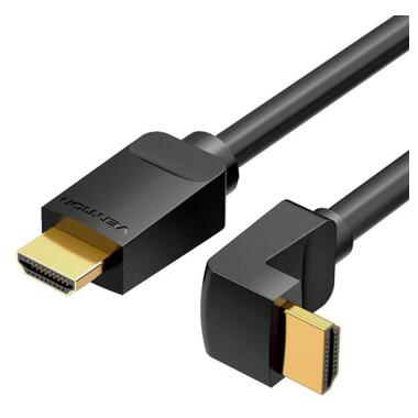 Кабель мультимедийный HDMI M to HDMI M 3.0m V2.0 4K60Hz 90° corner black Vention (AARBI) фото №1