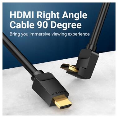Кабель мультимедийный HDMI M to HDMI M 3.0m V2.0 4K60Hz 90° corner black Vention (AARBI) фото №5