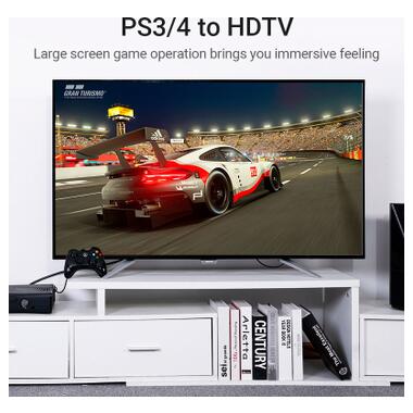 Кабель мультимедийный HDMI M to HDMI M 3.0m V2.0 4K60Hz 90° corner black Vention (AARBI) фото №10