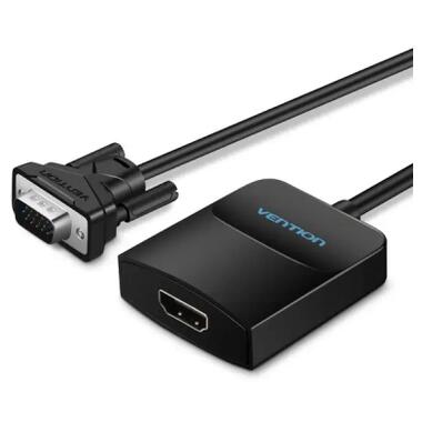 Переходник VGA 15F to HDMI M 1080P 60Hz 3,5mm Audio 0.15m Vention (ACNBB) фото №2