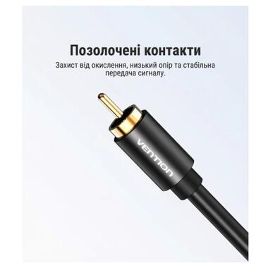 Кабель мультимедийный Vention 1xRCA M to 1xRCA M 1.0m digital black (VAB-R09-B100) фото №7