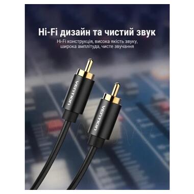 Кабель мультимедийный Vention 1xRCA M to 1xRCA M 1.0m digital black (VAB-R09-B100) фото №3