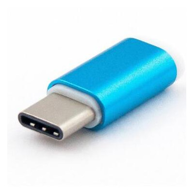 Переходник Dengos Micro USB - Type-C Blue (ADP-007) фото №1