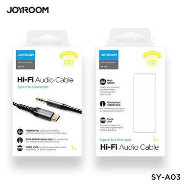 Кабель Joyroom SY-A03 Audio Type-C to 3.5 mm 1M Black (16716) фото №6
