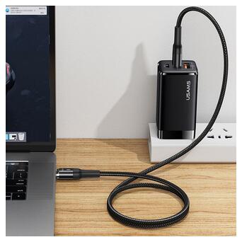 Дата кабель Usams US-SJ466 U58 Type-C to Type-C 100W PD Fast Charge Magnetic Data Cable (1.5m) Чорний фото №7