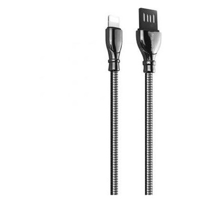 Дата кабель ColorWay USB 2.0 AM to Lightning 1 м metal spring black (CW-CBUL013-BK) фото №1