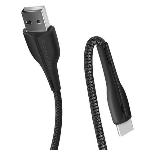 Кабель ColorWay USB -Type-C 1 м Black (CW-CBUC034-BK) фото №2
