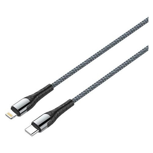 Кабель ColorWay USB Type-C-Lightning PD Fast Charging 3.0 А 1 м Gray (CW-CBPDCL033-GR) фото №1