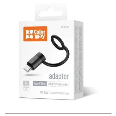 Переходник Lightning F to USB-C M black ColorWay (CW-AD-CL2) фото №6