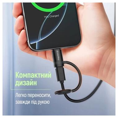 Переходник Lightning F to USB-C M black ColorWay (CW-AD-CL2) фото №11