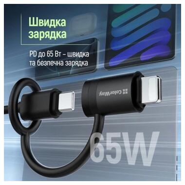 Переходник USB-C F to Lightning M black ColorWay (CW-AD-LC) фото №8