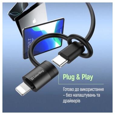 Переходник USB-C F to Lightning M black ColorWay (CW-AD-LC) фото №11