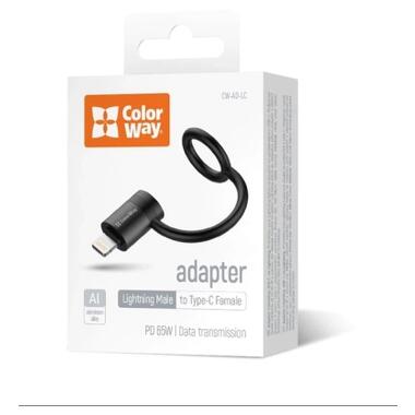Переходник USB-C F to Lightning M black ColorWay (CW-AD-LC) фото №6