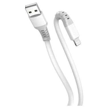 Дата кабель USB 2.0 AM to Lightning 1.0m 3A liquid silicone white ColorWay (CW-CBUL093-WT) фото №3