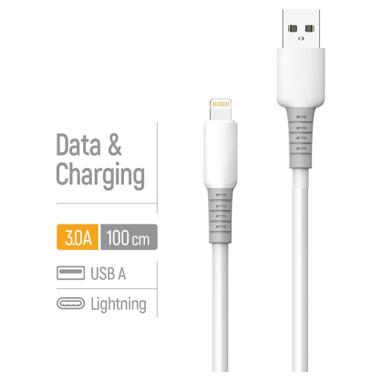 Дата кабель USB 2.0 AM to Lightning 1.0m 3A liquid silicone white ColorWay (CW-CBUL093-WT) фото №5