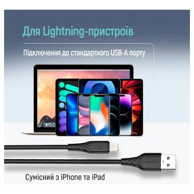 Дата кабель USB 2.0 AM to Lightning 2.0m 3A textured PVC black ColorWay (CW-CBUL095-BK) фото №7