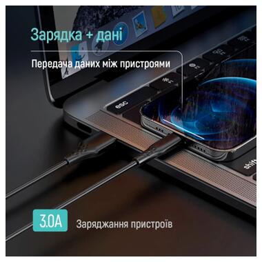 Дата кабель USB 2.0 AM to Lightning 2.0m 3A textured PVC black ColorWay (CW-CBUL095-BK) фото №10