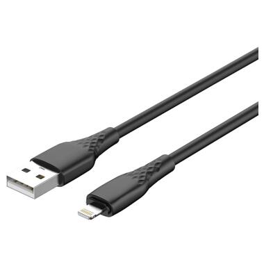 Дата кабель USB 2.0 AM to Lightning 2.0m 3A textured PVC black ColorWay (CW-CBUL095-BK) фото №3