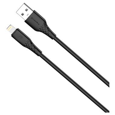 Дата кабель USB 2.0 AM to Lightning 2.0m 3A textured PVC black ColorWay (CW-CBUL095-BK) фото №2