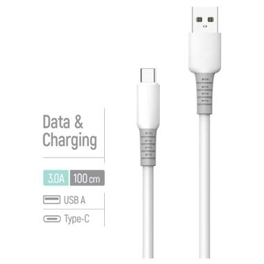 Дата кабель USB 2.0 AM to USB-C 1.0m 3A liquid silicone white ColorWay (CW-CBUC093-WT) фото №5