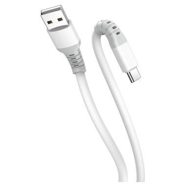Дата кабель USB 2.0 AM to USB-C 1.0m 3A liquid silicone white ColorWay (CW-CBUC093-WT) фото №3