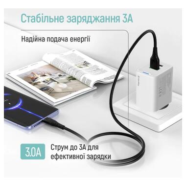 Дата кабель USB 2.0 AM to USB-C 2.0m 3A textured PVC black ColorWay (CW-CBUC095-BK) фото №6
