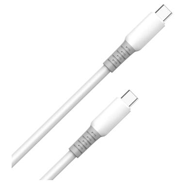 Дата кабель USB-C to USB-C 1.0m 3A PD60W liquid silicone white ColorWay (CW-CBPDCC093-WT) фото №2