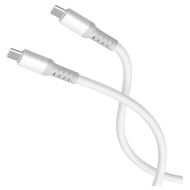 Дата кабель USB-C to USB-C 1.0m 3A PD60W liquid silicone white ColorWay (CW-CBPDCC093-WT) фото №3