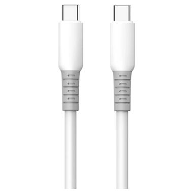 Дата кабель USB-C to USB-C 1.0m 3A PD60W liquid silicone white ColorWay (CW-CBPDCC093-WT) фото №1
