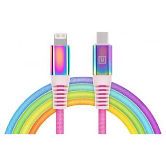 Кабель даних Real-El USB Type-C to Lightning 1.0m MFI Rainbow (EL123500054) фото №1