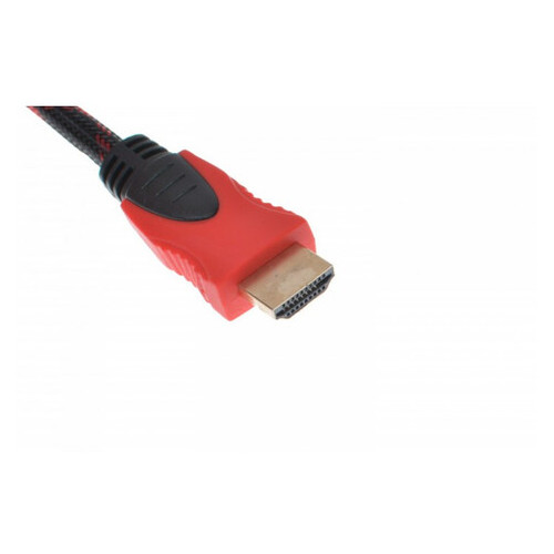 Кабель HDMI - HDMI посилений в обмотці 3 м, Чорний/Червоний фото №3